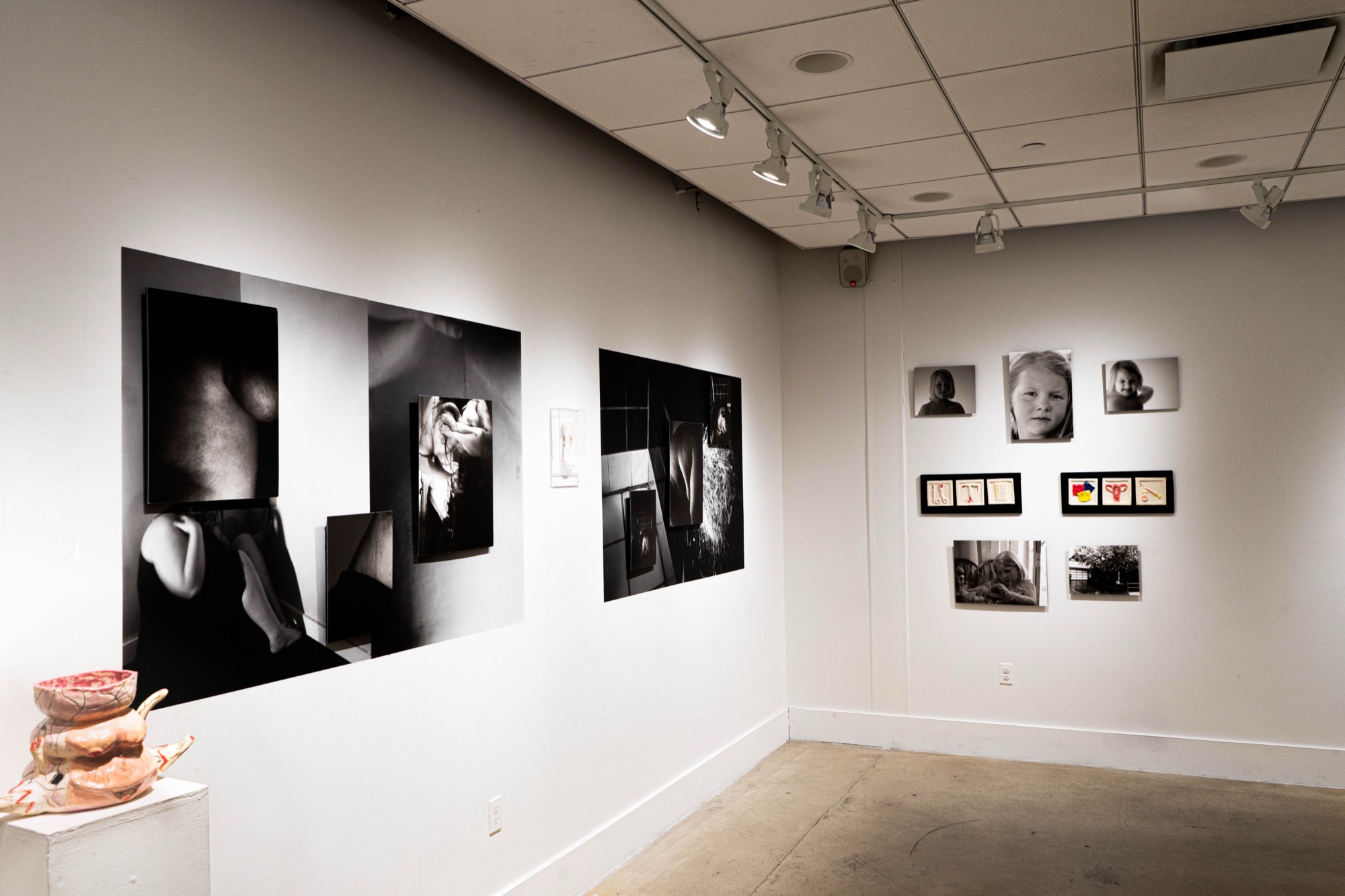 Installation view, framed works